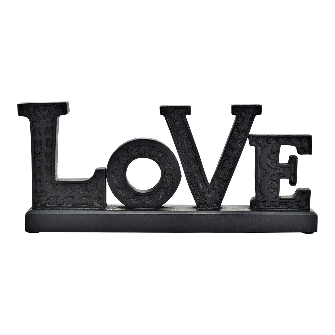 Displaystandaard belettering, Love van mangohout zwart (B/H/D) 36x15x6cm Rauchrohr