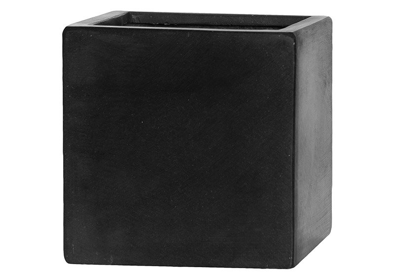 Fiberstone flower pot black (W/H/D) 20x20x20cm