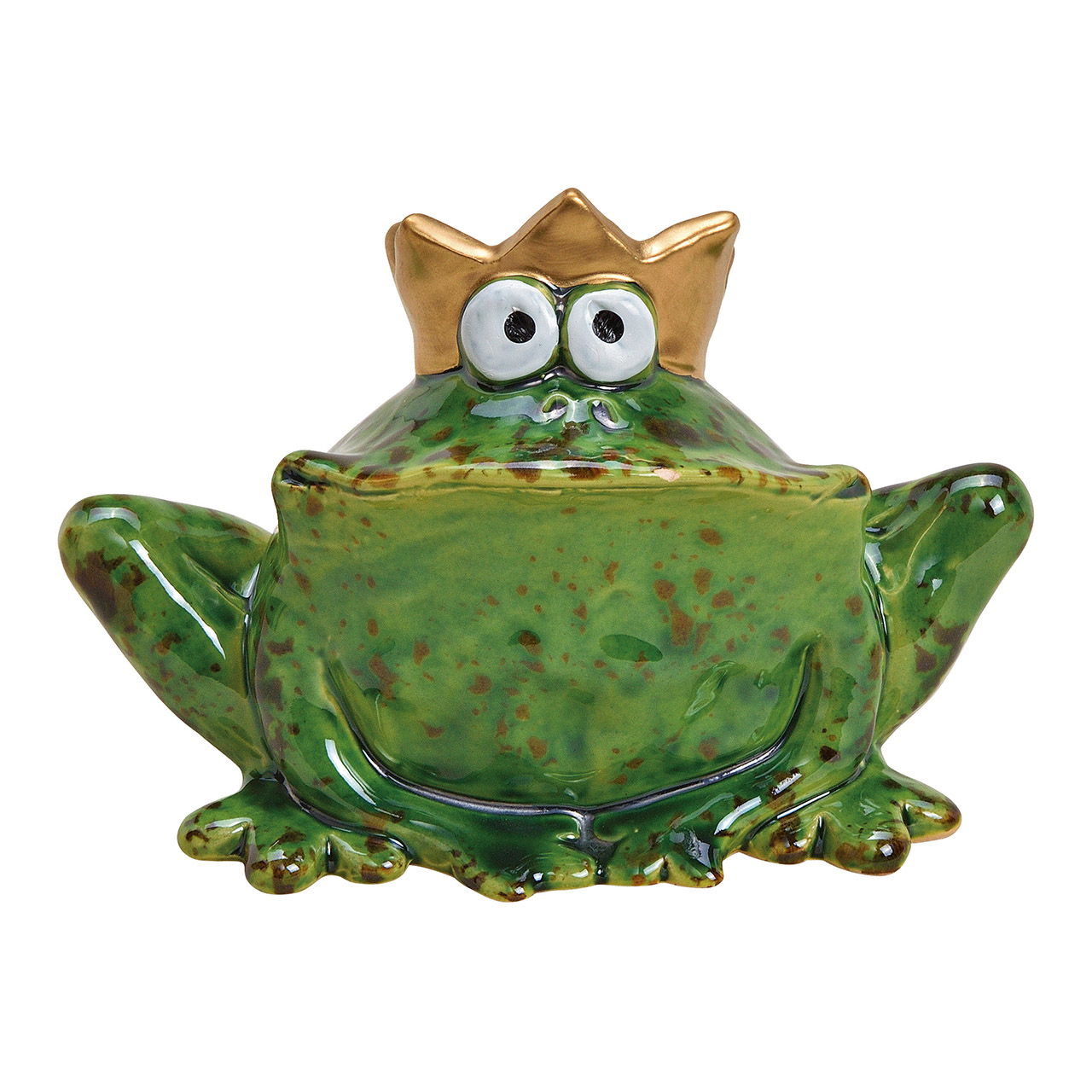 Froschkönig aus Keramik Grün (B/H/T) 14x9x7cm Froschkönig aus Keramik Grün (B/H/T) 14x9x7cm