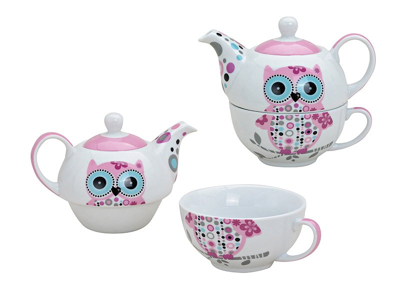 Teapot-set owl porcelain 2 pcs.