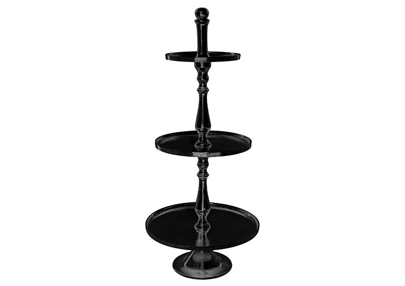 Etagere with 3 levels of metal black (W/H/D) 42x97x42cm