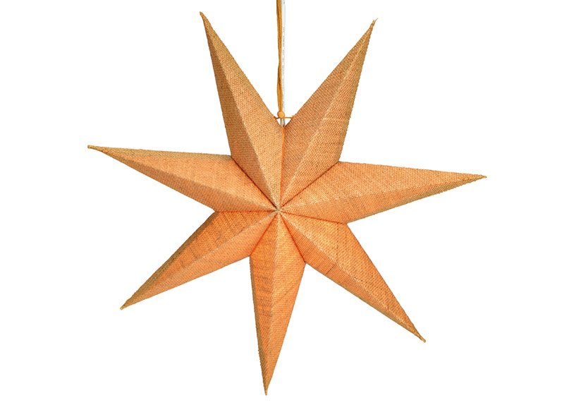 Étoile lumineuse 7 pointes en papier/carton, jute naturel Ø45cm