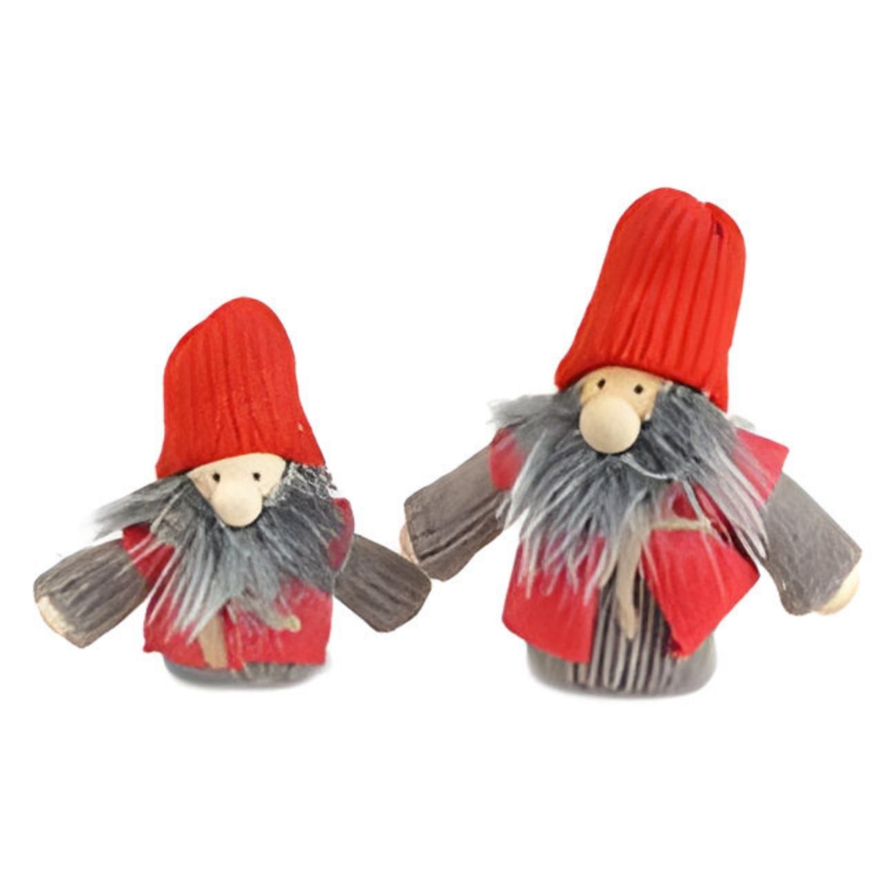 2er Set Stoffsanta zum Hängen, 9/7 cm, 1 Set, rot/grau Spielzeug, Kunsthandwerk, Figur, Hut, Puppe