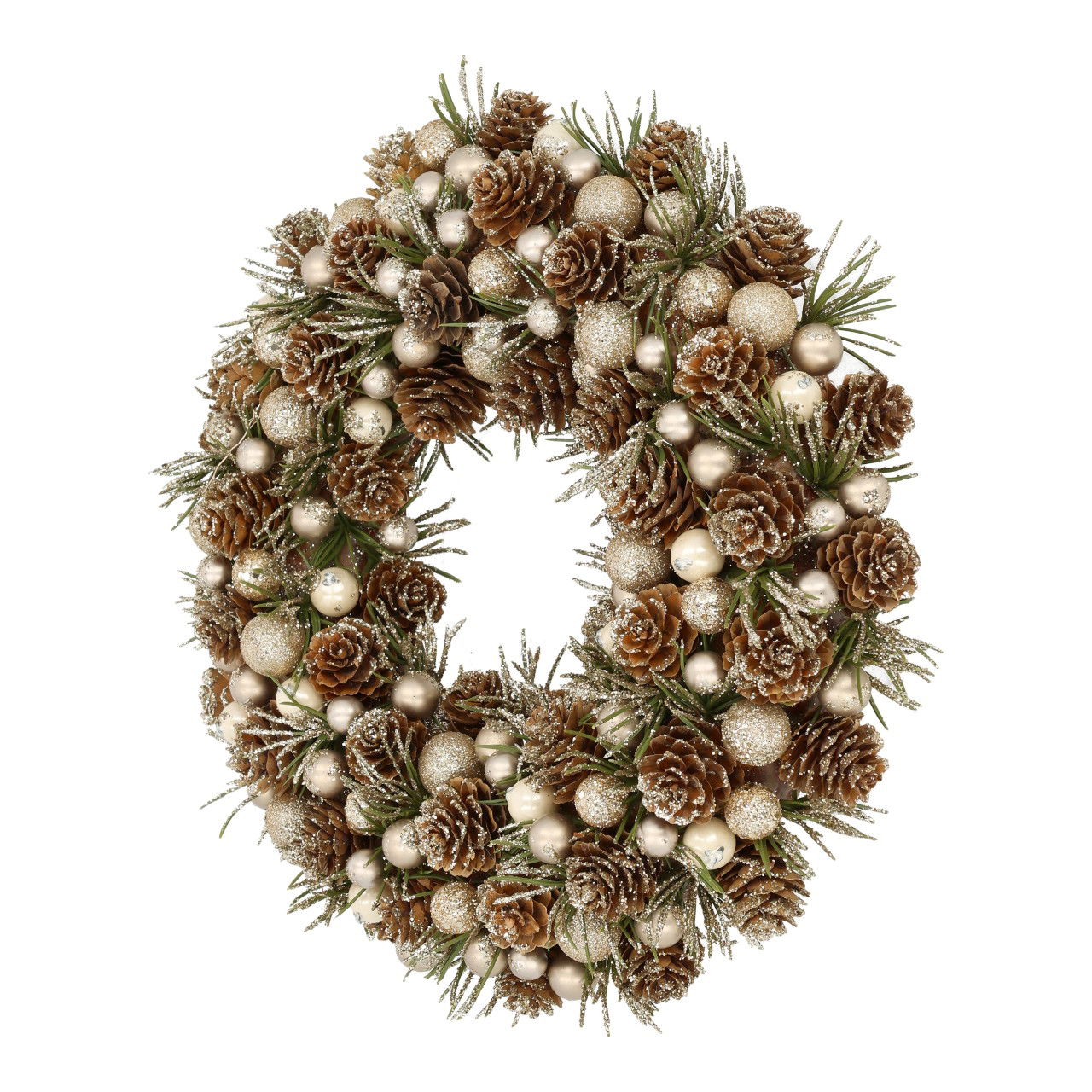 Hangkrans met bal/kegel van natuurlijk materiaal Natuur (B/H/D) 29x29x6cm Pflanze, Kranz