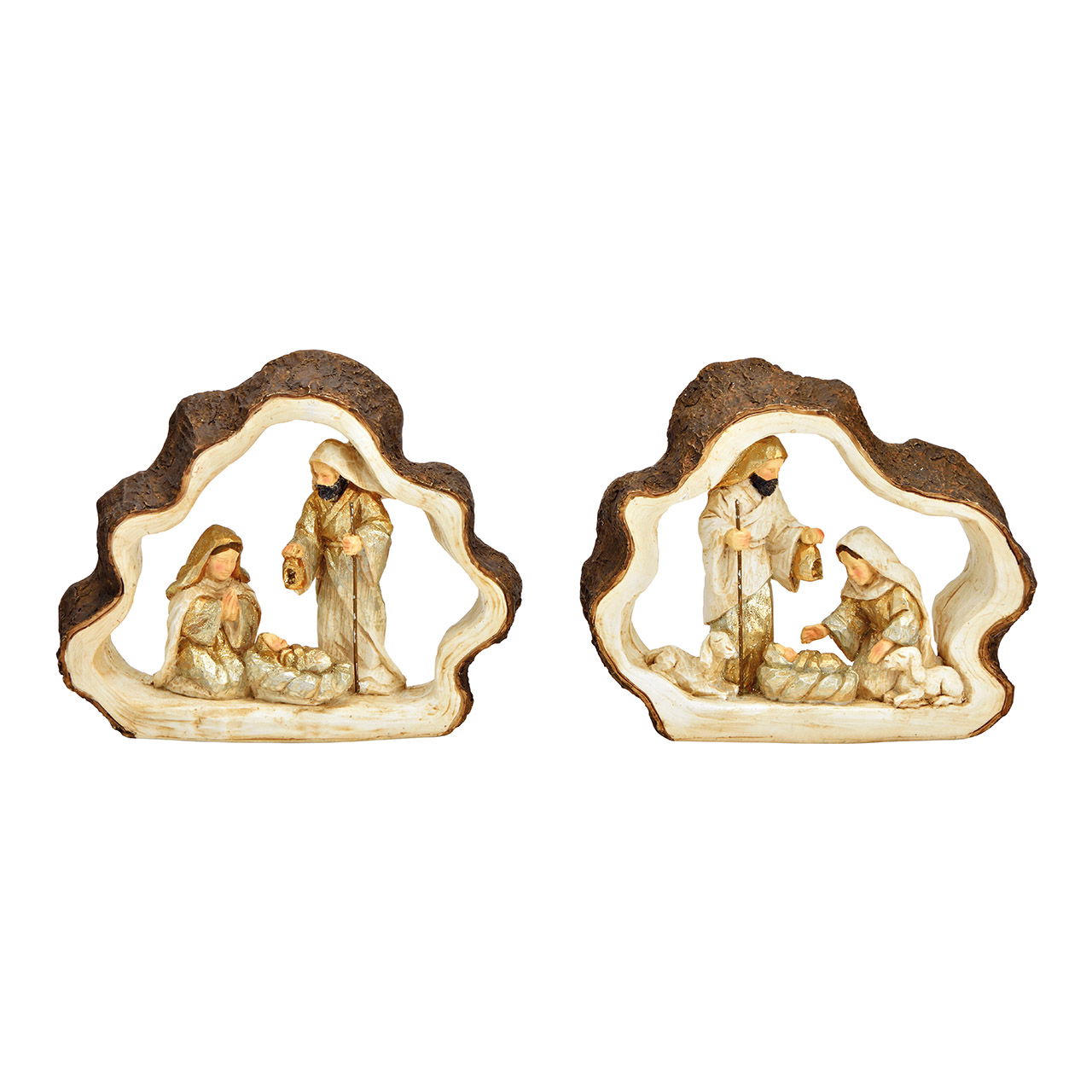 Nativity scene made of poly brown 2-fold, (W/H/D) 21x17x6cm