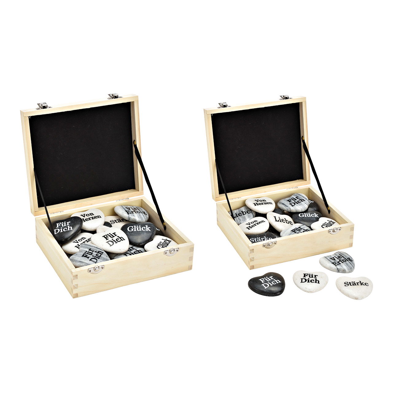 Marmeren hart, 6 assorti, B6 x H6 cm Marmeren hart, 6 assorti, B6 x H6 cm