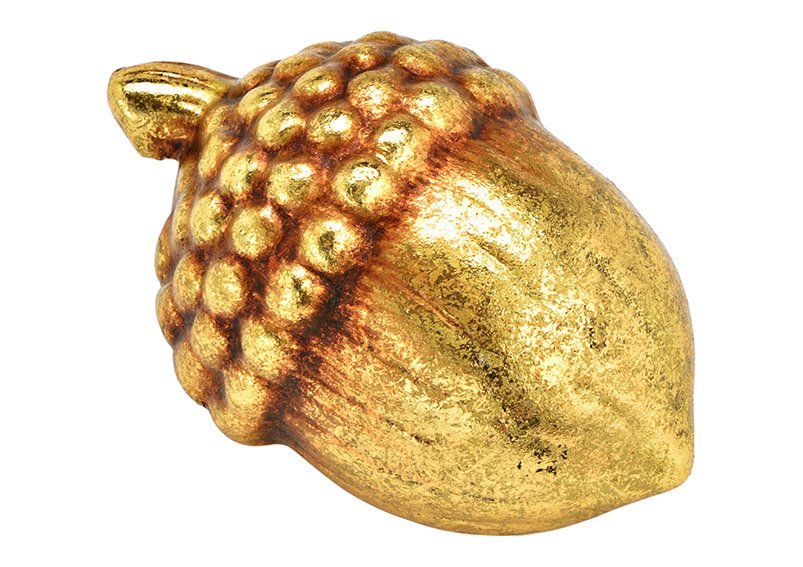 Ghiandaia, in argilla Oro (c/h/d) 6x10x6cm