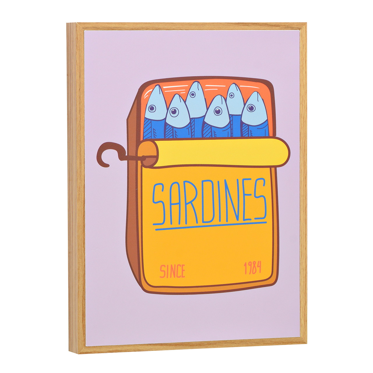 Decorative Sign/Wall Art Colorful Wooden Sardine (W/H/D) 15x20x2 cm Sardinen, Dose, Fischkonserven, Kunstdruck, Framing