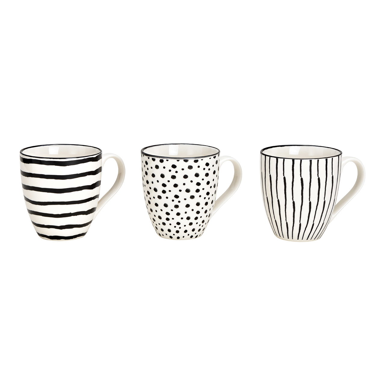 Tazza Jumbo in porcellana bianca, nera a 3 pieghe, (L/H/D) 14x11x10cm 540ml Tazza Jumbo in porcellana bianca, nera a 3 pieghe, (L/H/D) 14x11x10cm 540ml