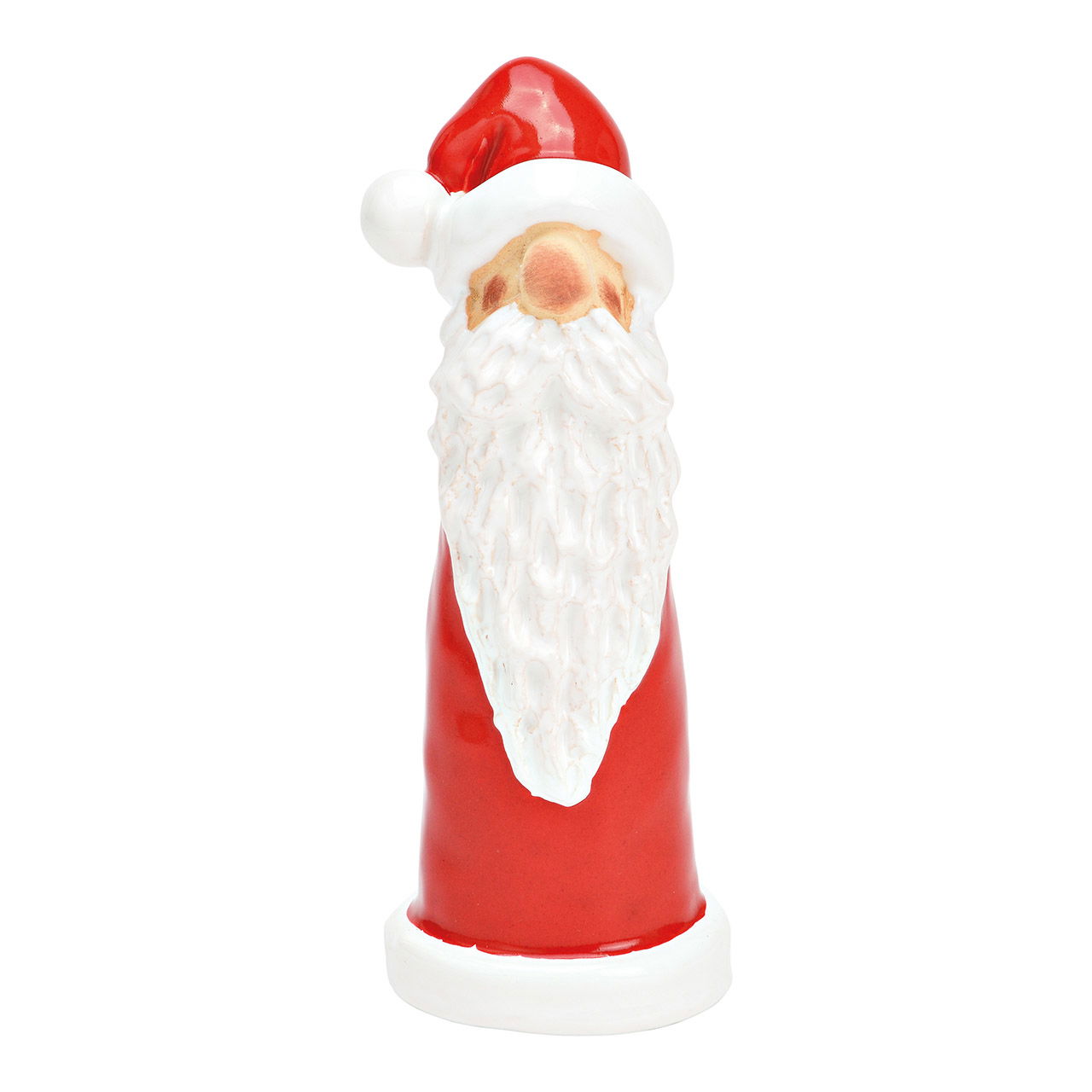 Papá Noel de cerámica rojo, blanco (A/A/P) 6x17x6cm