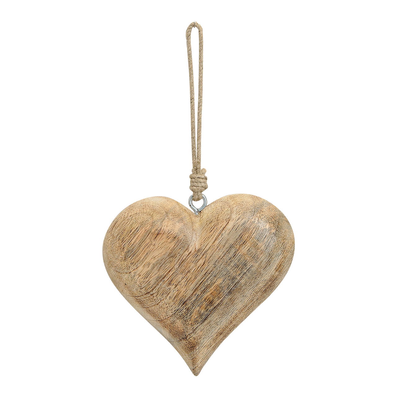 Percha corazón de madera marrón, 15 cm