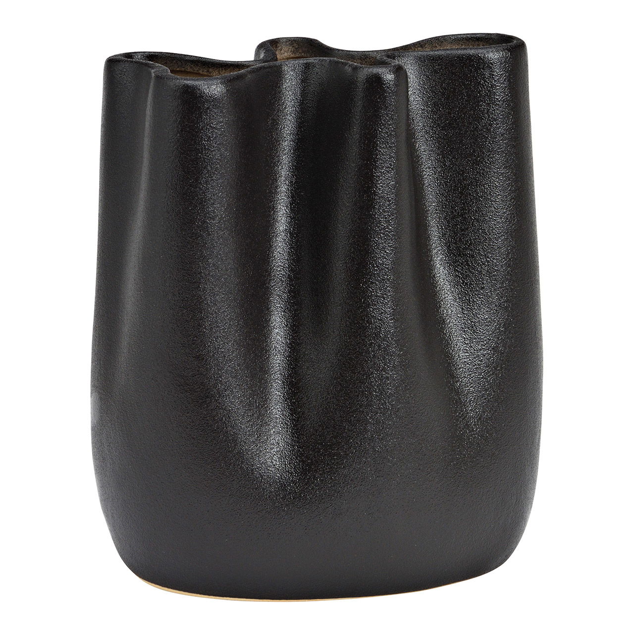 Porcelain vase black (W/H/D) 15x18x10cm