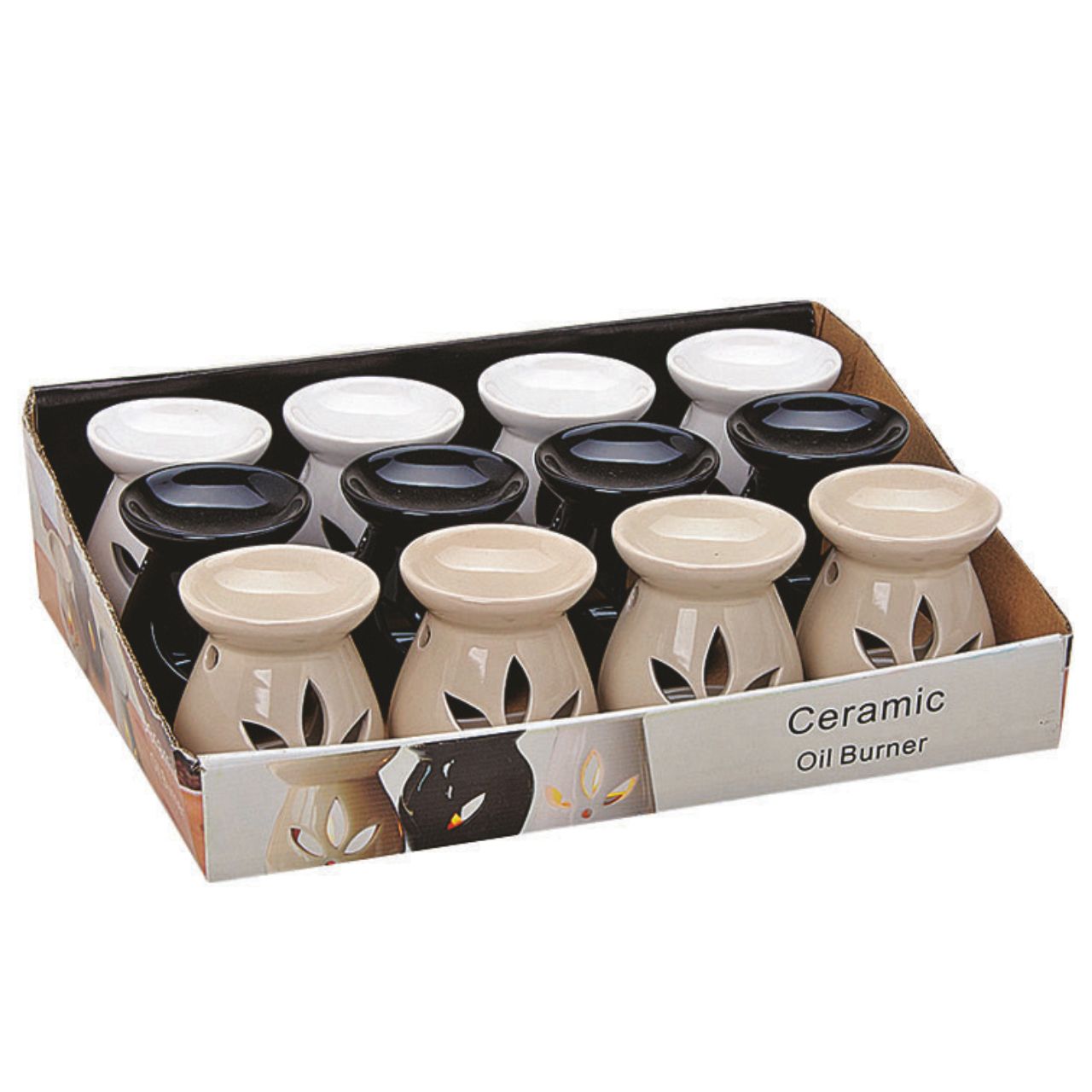 Lámpara de cerámica con fragancia, surtida en 3 colores (A/A/P) 7x8x7 cm Krug, Töpferei, Kerze