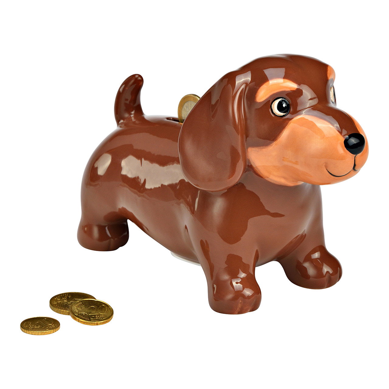 Spardose Hund Dackel aus Keramik, Braun (B/H/T) 18x13x9cm Spardose Hund Dackel aus Keramik, Braun (B/H/T) 18x13x9cm