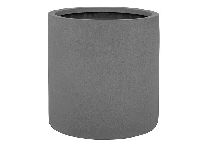 Fiberstone flower pot gray (W/H/D) 15x15x15cm