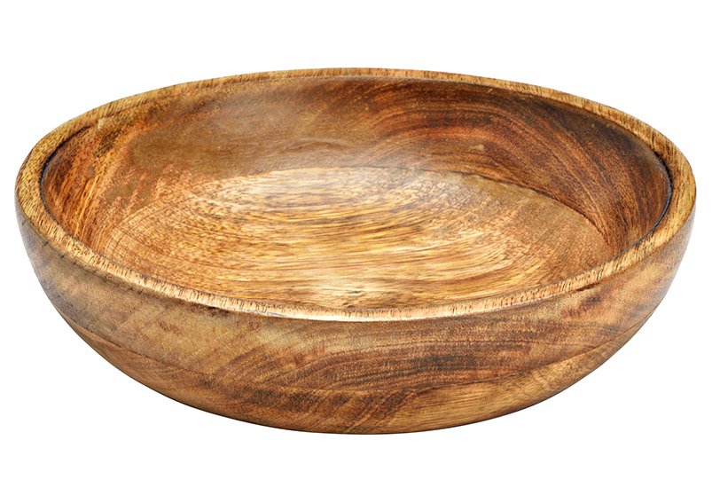 Mango wood bowl natural (W/H/D) 20x5x20cm