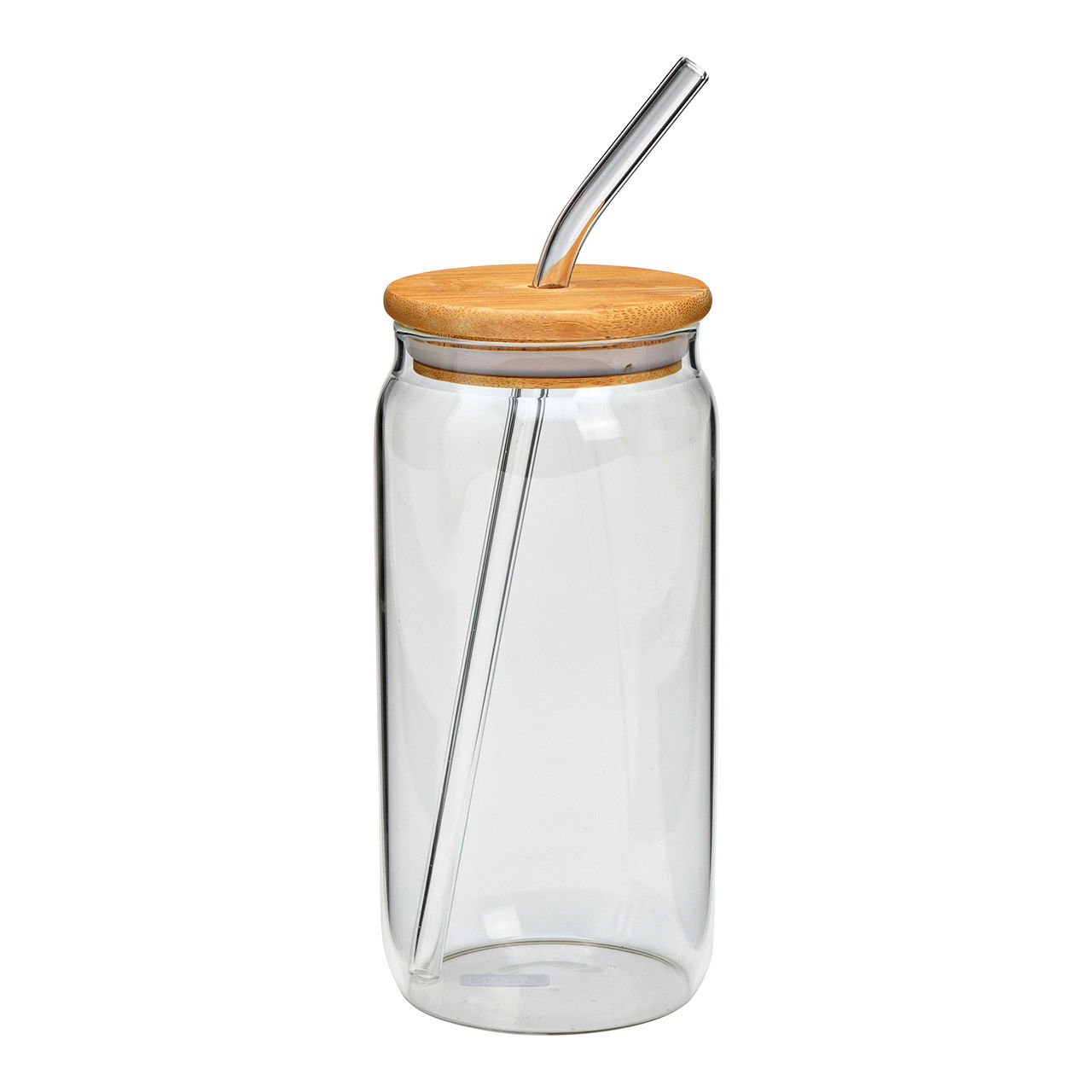 Trinkglas mit Bambusdeckel und Glasstrohhalm aus Glas, Transparent (B/H/T) 8x16x8cm 590ml Trinkglas mit Bambusdeckel und Glasstrohhalm aus Glas, Transparent (B/H/T) 8x16x8cm 590ml