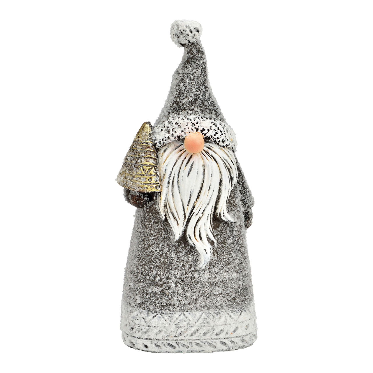 Kerstman met glitter van polygrijs (B/H/D) 5x11x4cm