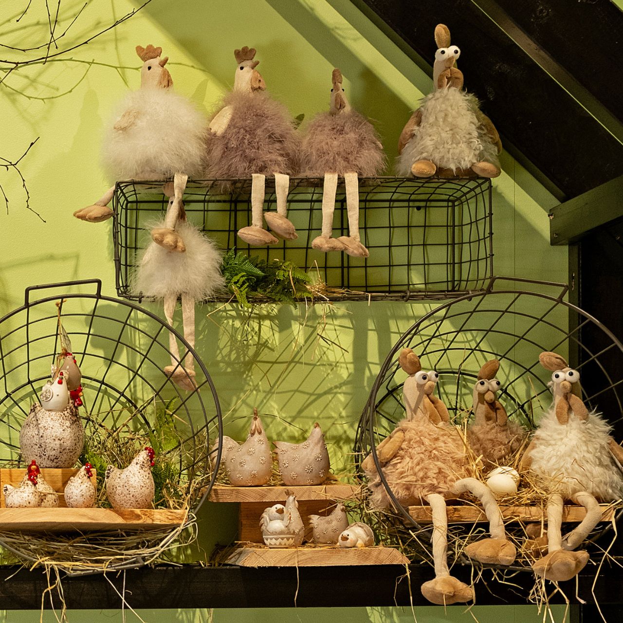 Sgabello Edge chicken in tessuto, plastica bianca, marrone 2 pieghe, (L/H/D) 15x23/40x15cm Tier, Känguru, Säugetier