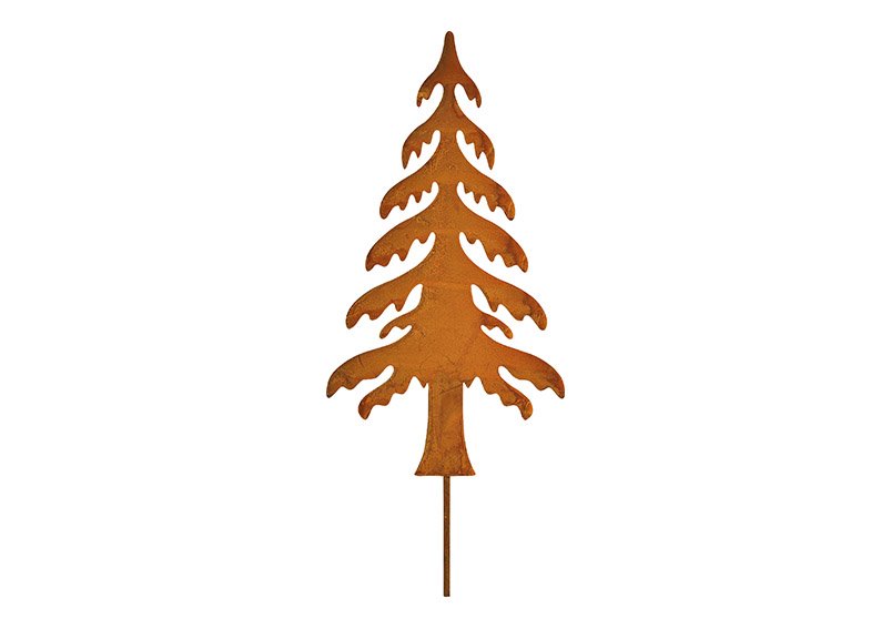 Plug dennenboom, roest afwerking metaal bruin (B/H) 13x35cm