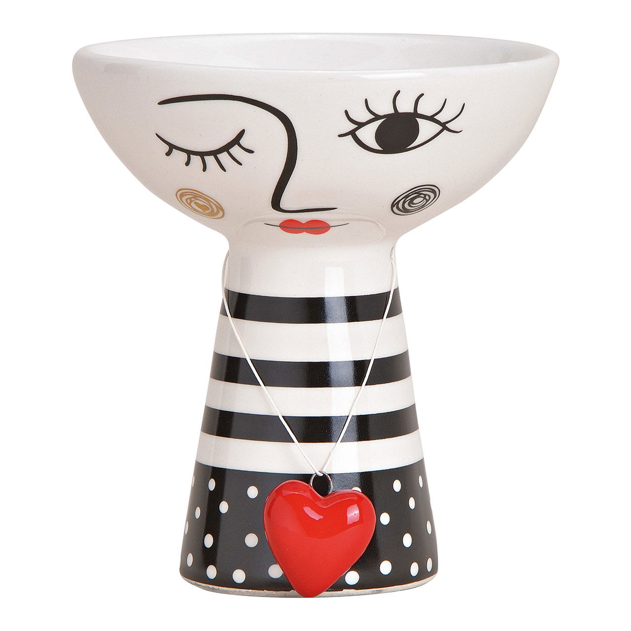 Schüssel Frau aus Keramik Schwarz, weiß (B/H/T) 11x12x11cm Schüssel Frau aus Keramik Schwarz, weiß (B/H/T) 11x12x11cm
