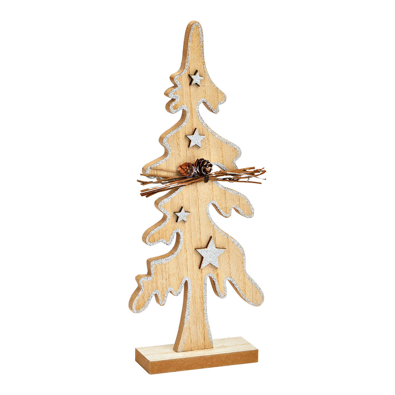 Kerstboomstandaard, hout, naturel (w/h/d) 12x30x4cm