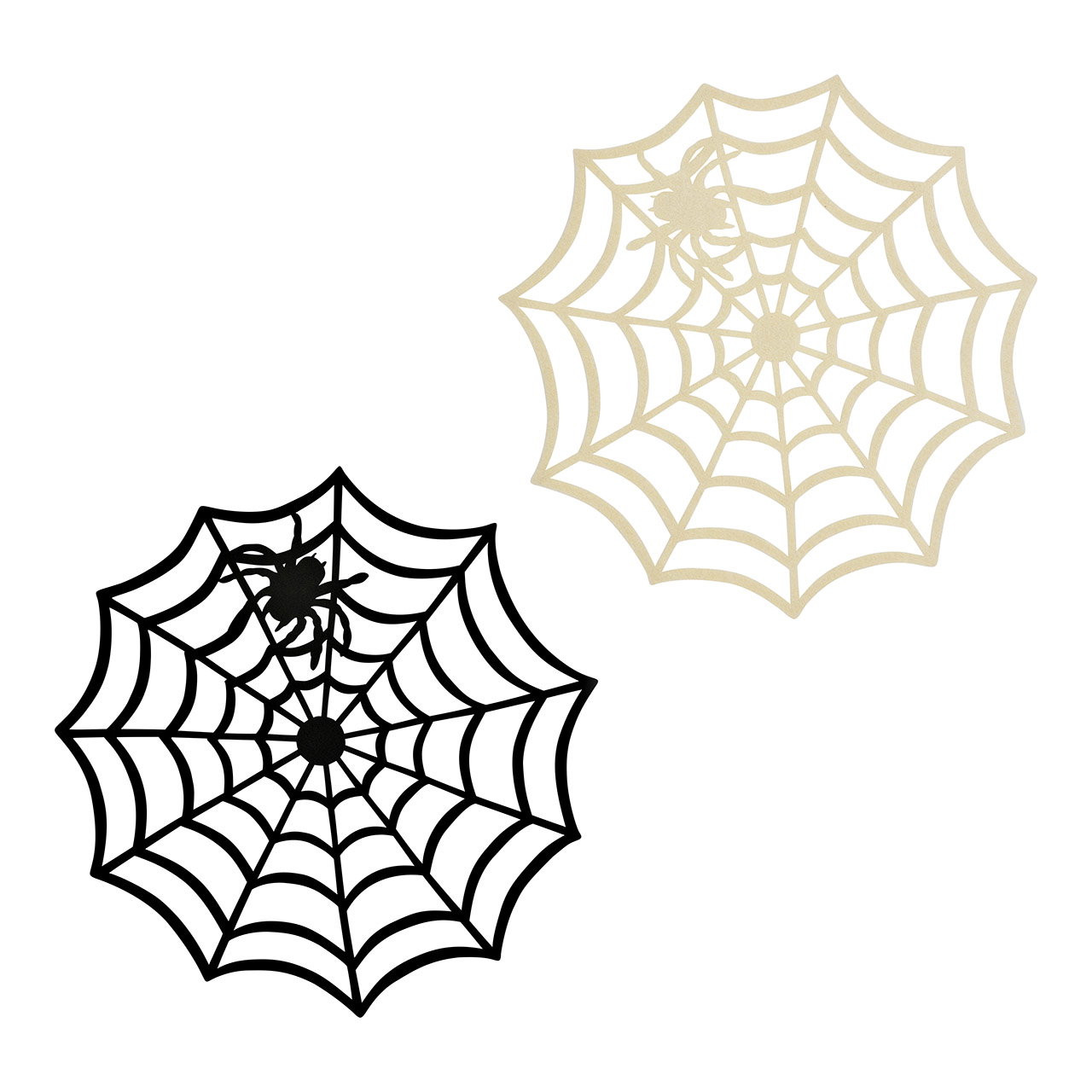 Manteles individuales de fieltro tela de araña, 2 pliegues, blanco/negro (A/A) 38x38cm Manteles individuales de fieltro tela de araña, 2 pliegues, blanco/negro (A/A) 38x38cm