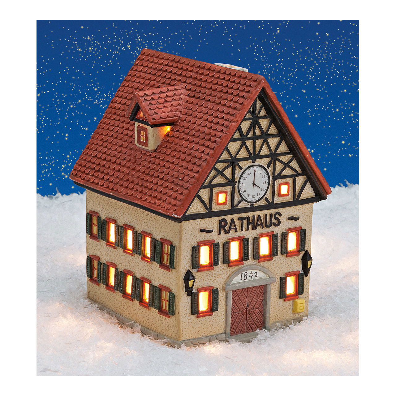 Wurm Lichthaus "Rathaus" aus Porzellan, Braun/Rot (B/H/T) 10x13x9cm Wurm Lichthaus "Rathaus" aus Porzellan, Braun/Rot (B/H/T) 10x13x9cm