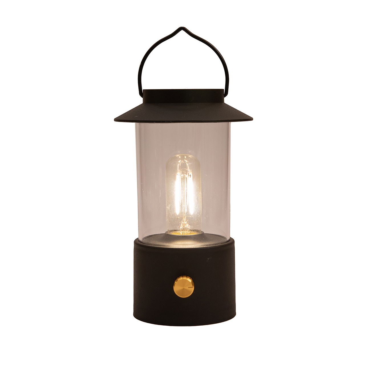 Lantern IP44 warm white dimmable, LED included 80cm USB cable made of plastic, matt black (W/H/D) 9x9x24cm