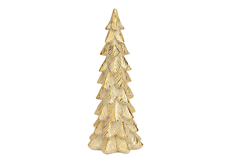 Tannenbaum aus Poly champagner (B/H/T) 9x25x9cm