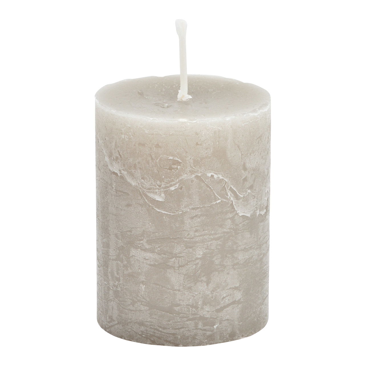 Candle 6,8x9x6,8cm wax stone light gray