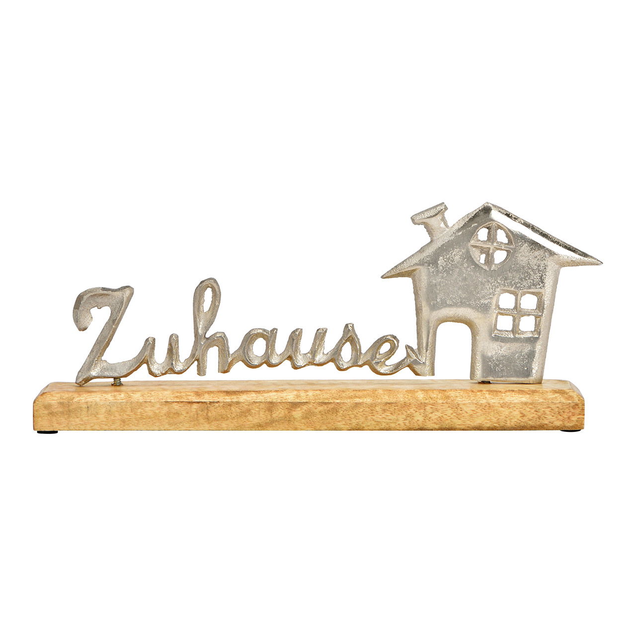 Espositore per lettere, casa, decorazioni per la casa su base in legno di mango, in metallo argentato (L/H/D) 31x12x5cm Espositore per lettere, casa, decorazioni per la casa su base in legno di mango, in metallo argentato (L/H/D) 31x12x5cm