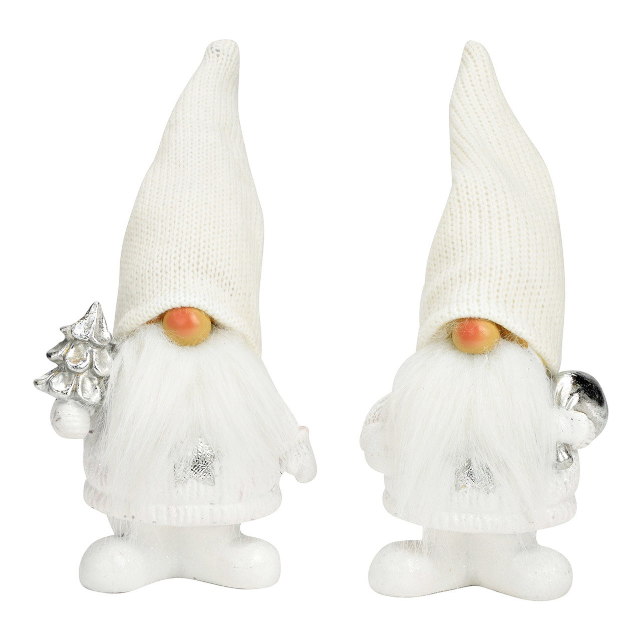 Duende con saco, árbol de Navidad de poliéster blanco 2 pliegues, (A/A/P) 8x20x8cm Duende con saco, árbol de Navidad de poliéster blanco 2 pliegues, (A/A/P) 8x20x8cm