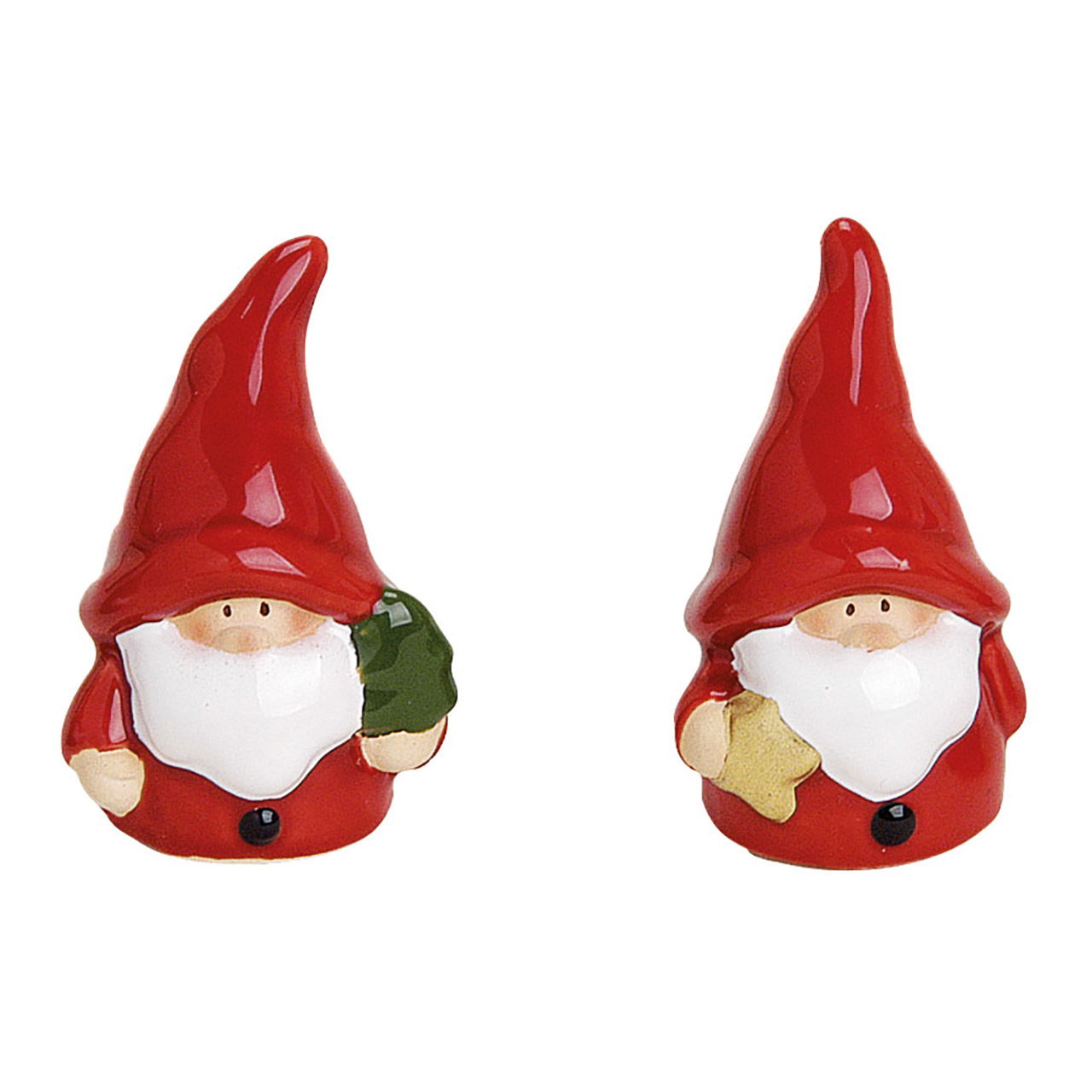 Babbo Natale, in ceramica, 4 assortiti, 5 cm