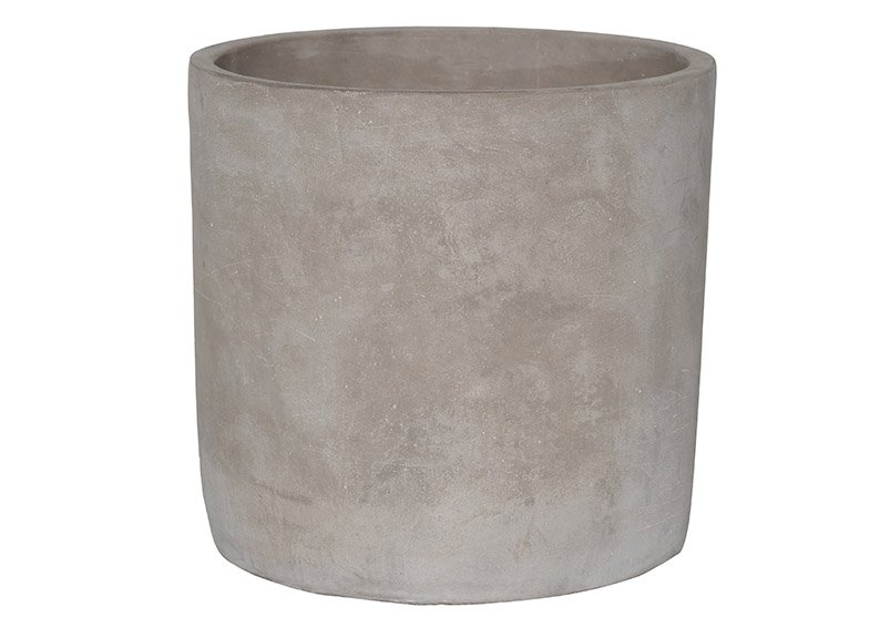 Cement flower pot natural (W/H/D) 14x14x14cm