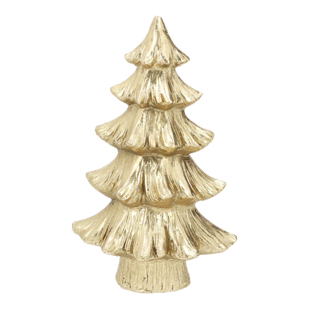 Sapin en poly or (L/H/P) 16x26x12cm Holzfigur, Weihnachtsbaum, Gold, Dekoration, Kunstharz