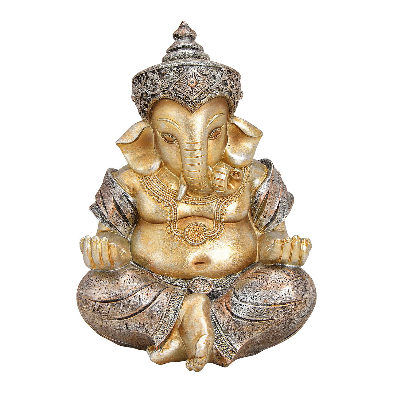 Ganesha van poly champagne (B/H/D) 16x21x16cm