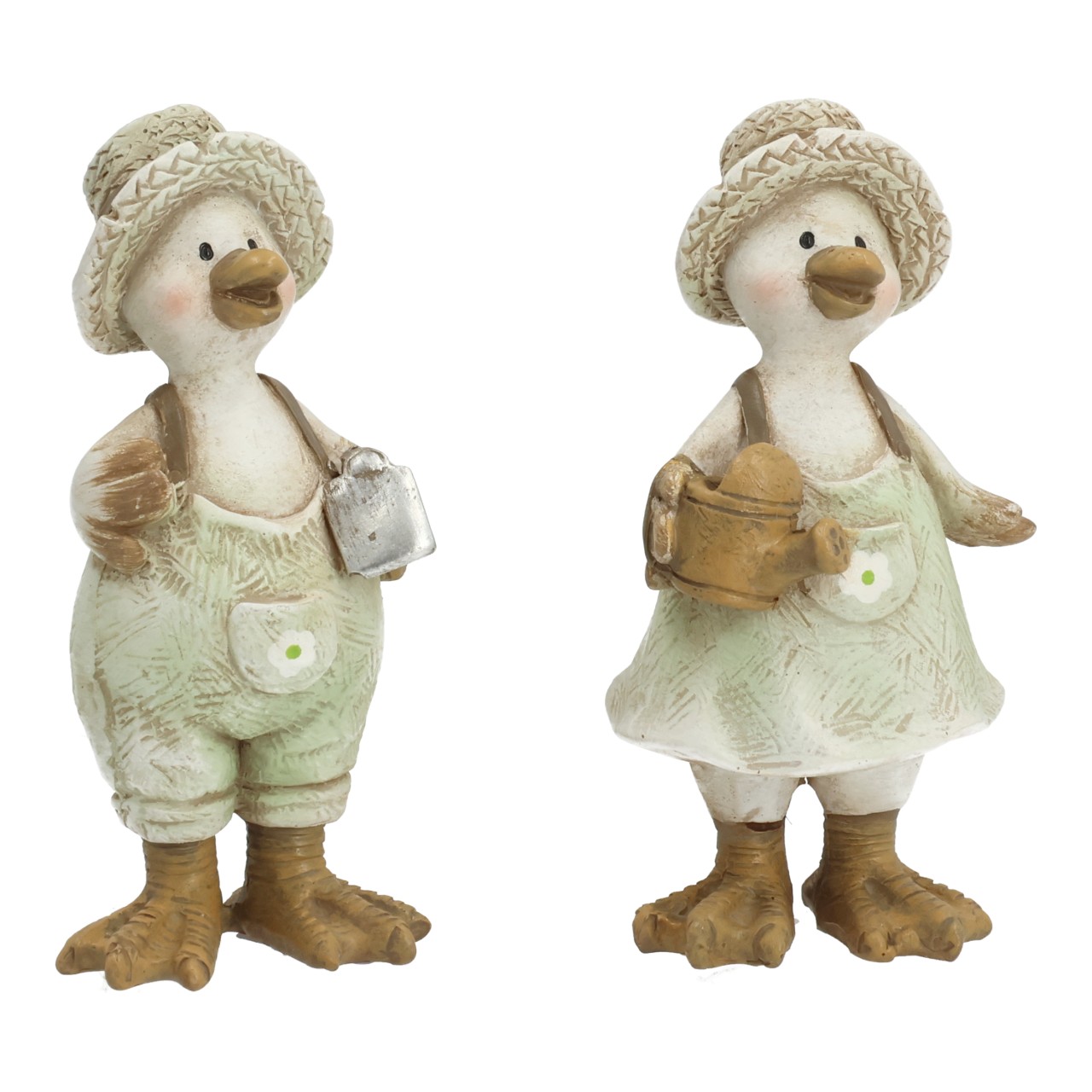 Figur, Ente-Figur, Landwirt, Strohhut, Gartendekoration