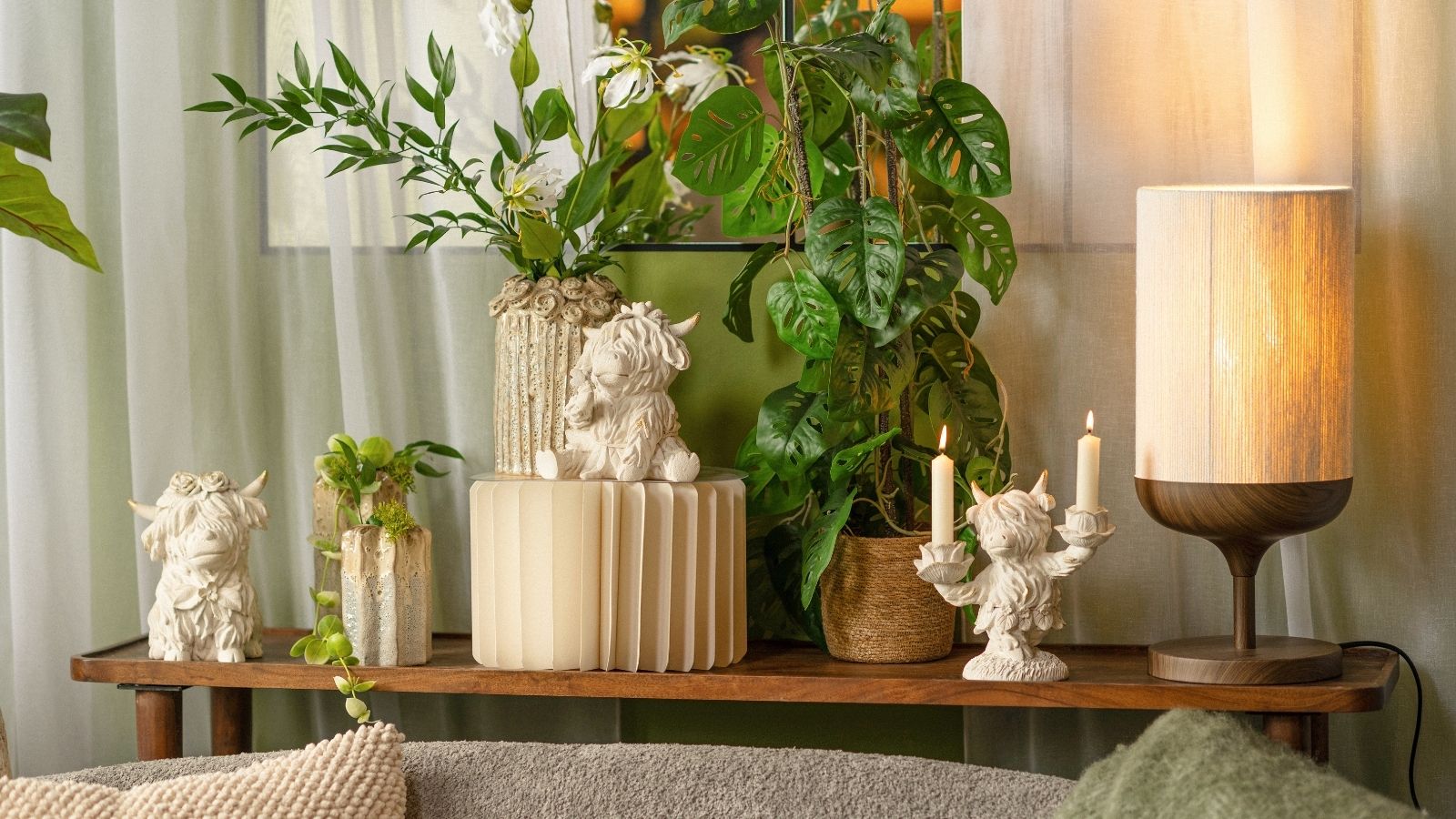 Deko-Objekt, Blumentopf, Lampenfigur, Tischdeko, Kerzenhalter