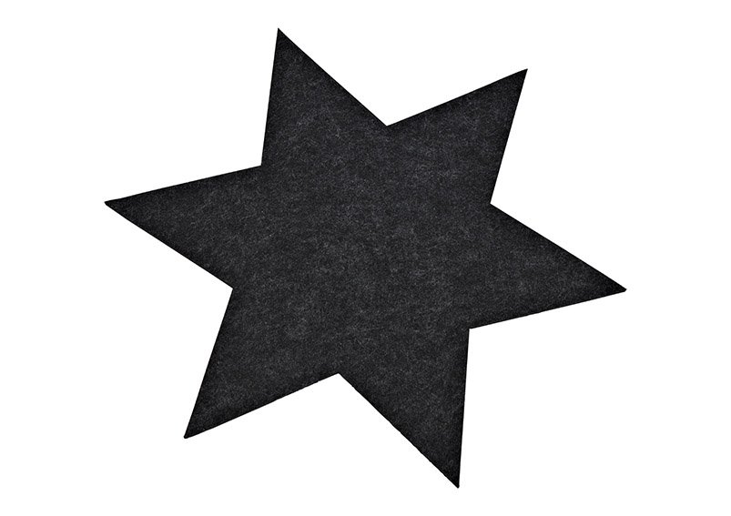 Mantel individual estrella 5mm de fieltro gris (c/h) 35x31cm