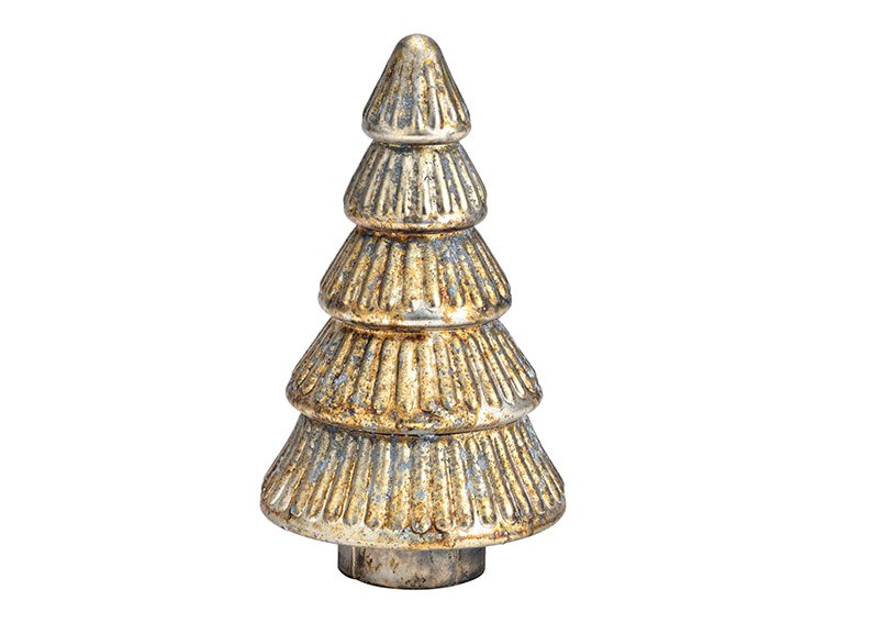 Arbol de Navidad de Cristal Oro Antiguo (A/A/A) 10x18x10cm