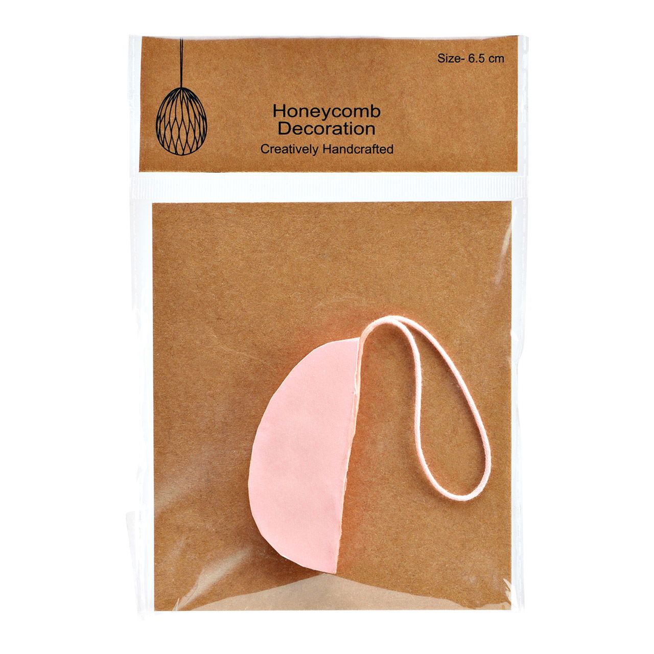 Hanger Honingraat paasei van papier/karton roze (B/H/D) 6x6x6cm