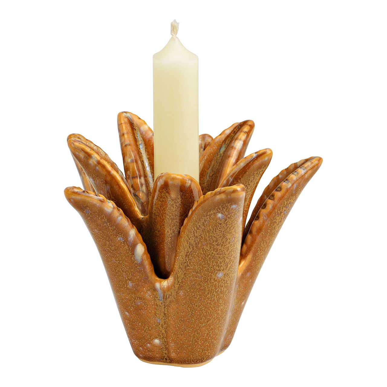 Keramische kandelaar, bruin (B/H/D) 14x11x13cm Elektronik, Hardware, Tier, Leben im Meer