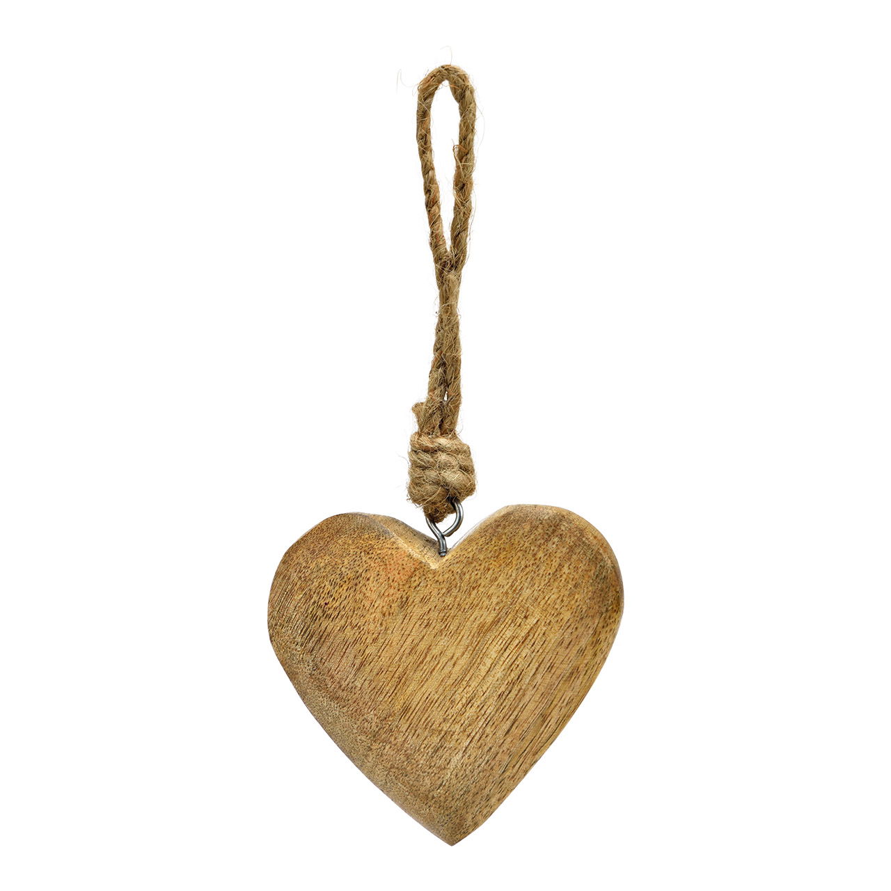 Corazón de percha de madera de mango natural (A/A/P) 8x8x2cm