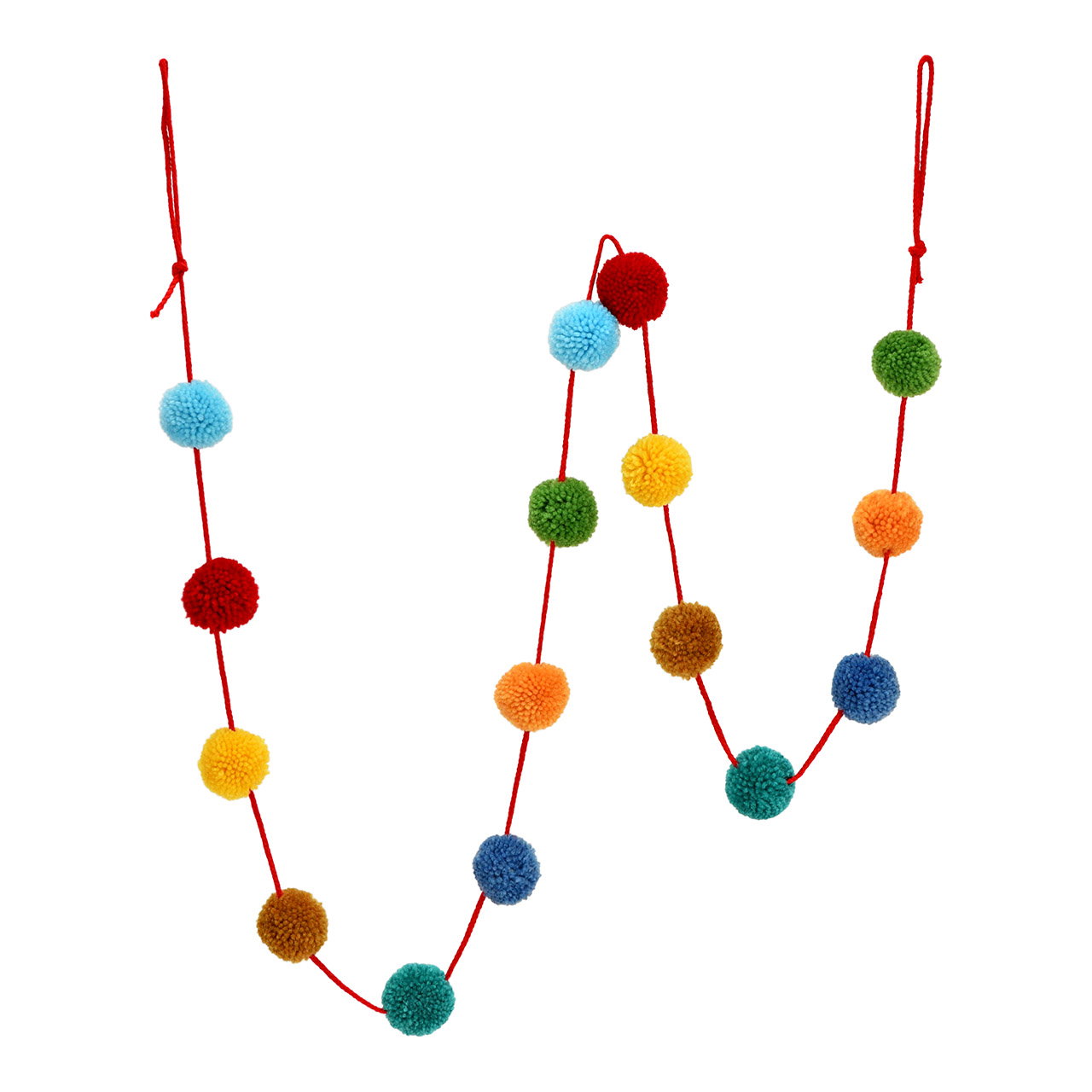 Guirnalda de pompones textiles, coloridos (A/A/P) 4x4x175cm