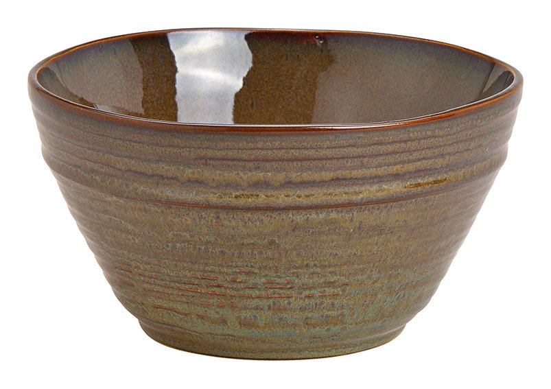 Ceramic bowl brown (w / h / d) 18x9x18cm 1250ml