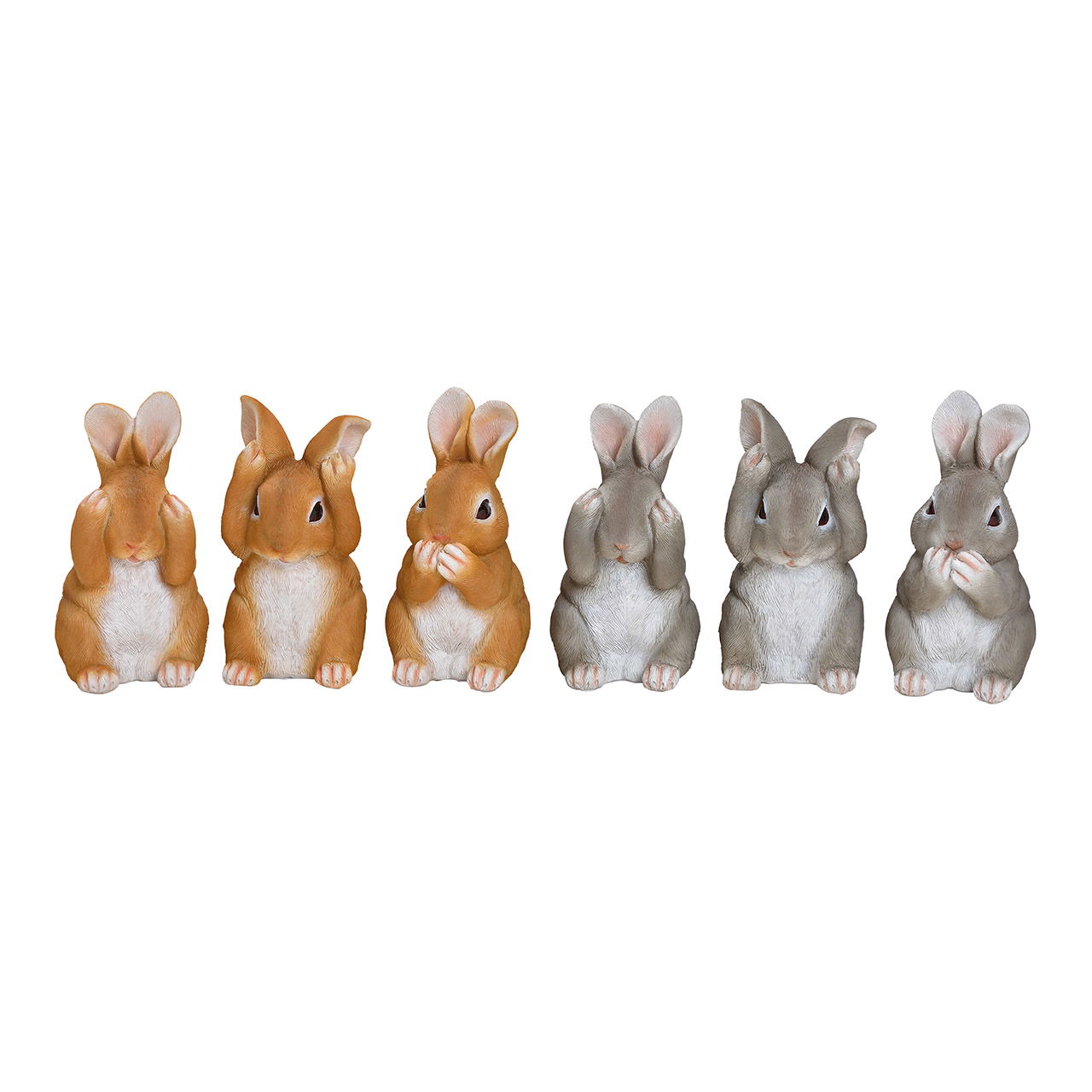 Hase aus Poly Braun, grau 6-fach, (B/H/T) 8x13x8cm Hase aus Poly Braun, grau 6-fach, (B/H/T) 8x13x8cm