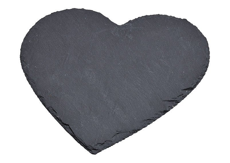 Piatto a cuore in ardesia nera (c/h) 20x20cm