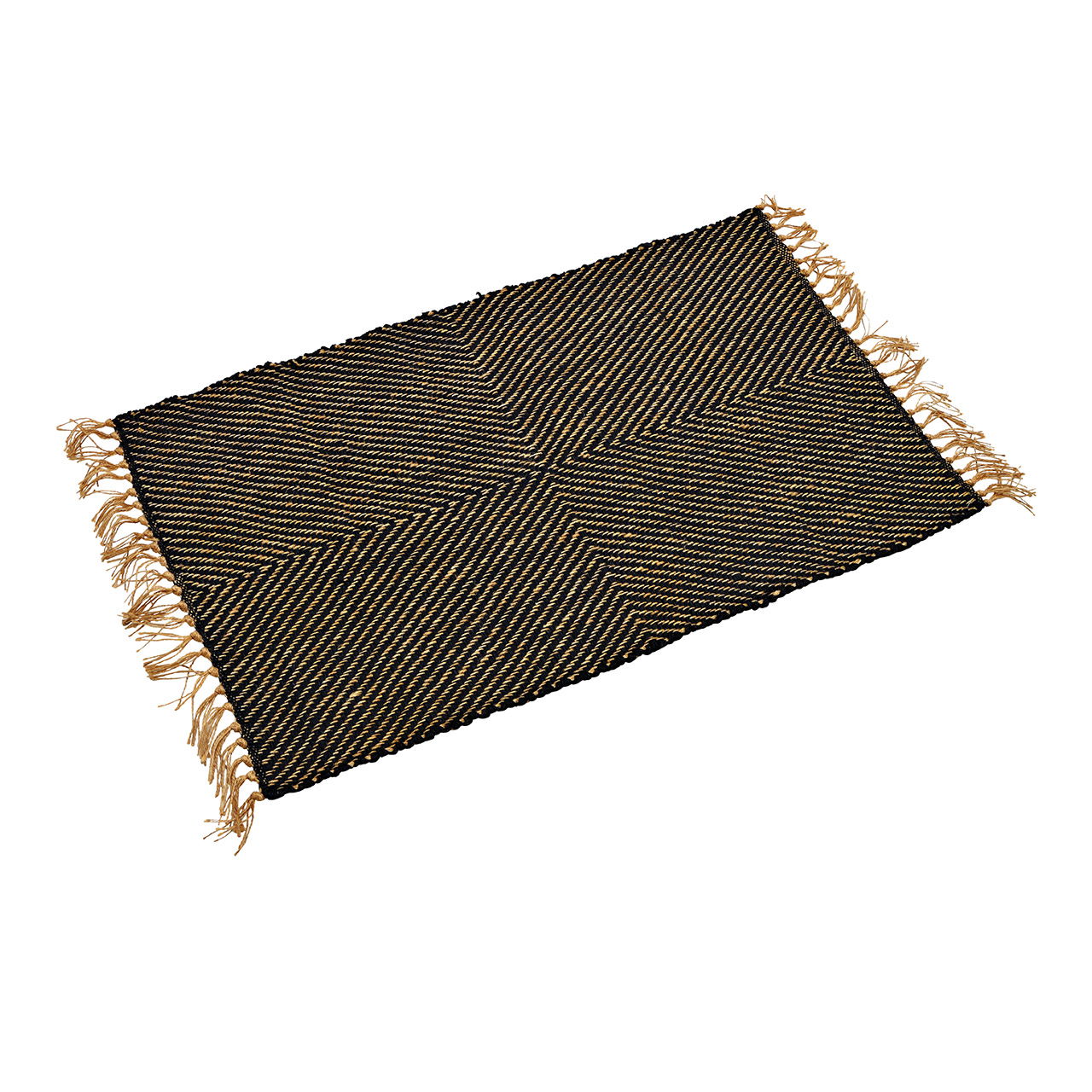 Teppich aus Jute Schwarz, braun (B/H) 80x50cm Teppich aus Jute Schwarz, braun (B/H) 80x50cm