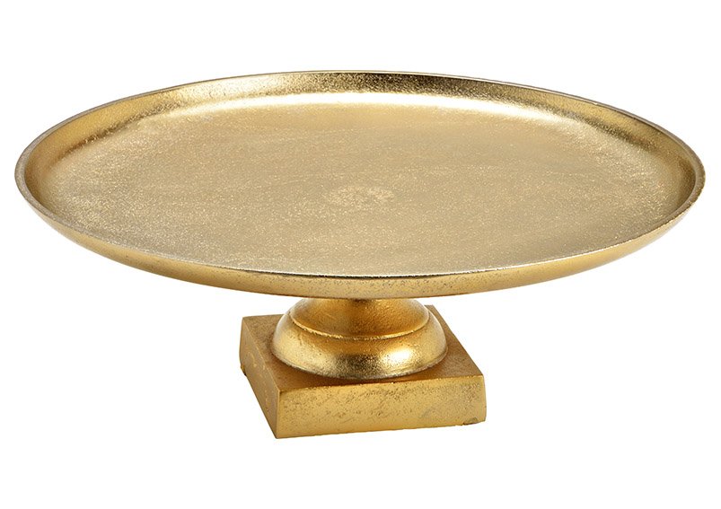 Étagère, assiette en métal doré (L/H/P) 39x14x39cm